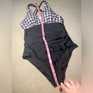 One piece - black swimsuit with gingham